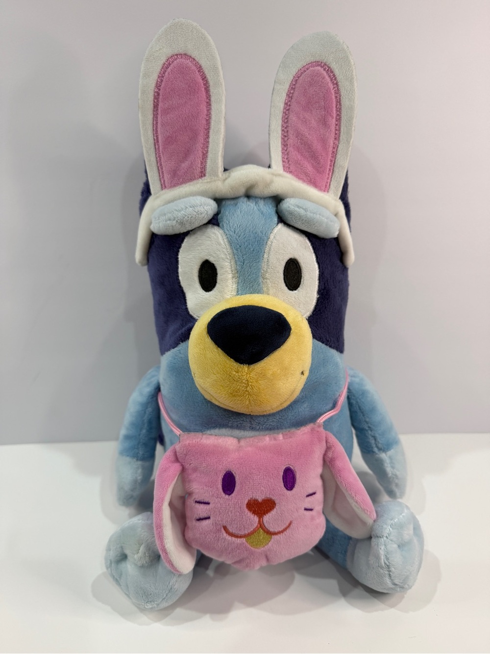 Bluey Bunny Ears Plush Doll w/ Pink Bag, Small 6-14 in, Washable